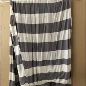 Gray and White Medium Strapless dress